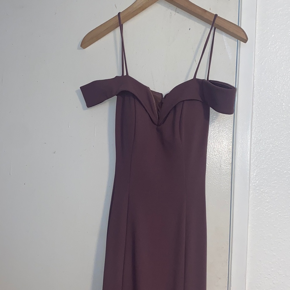 Off the shoulder purple long dress